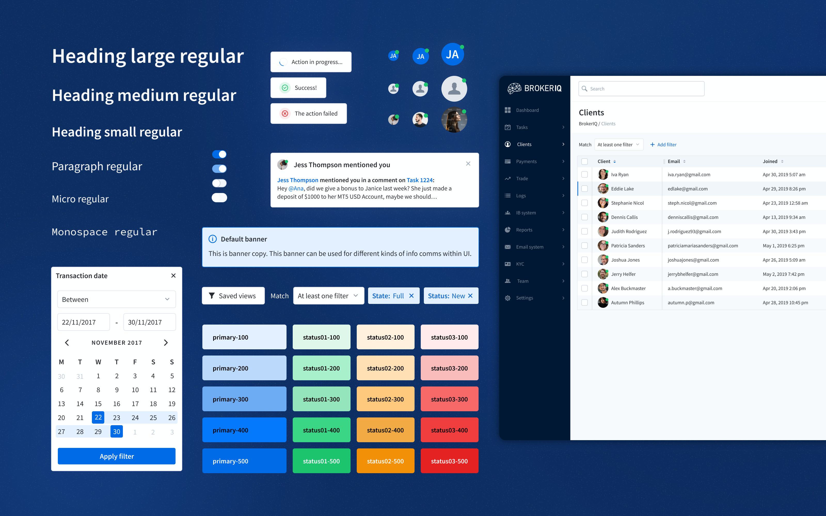 BrokerIQ design system overview